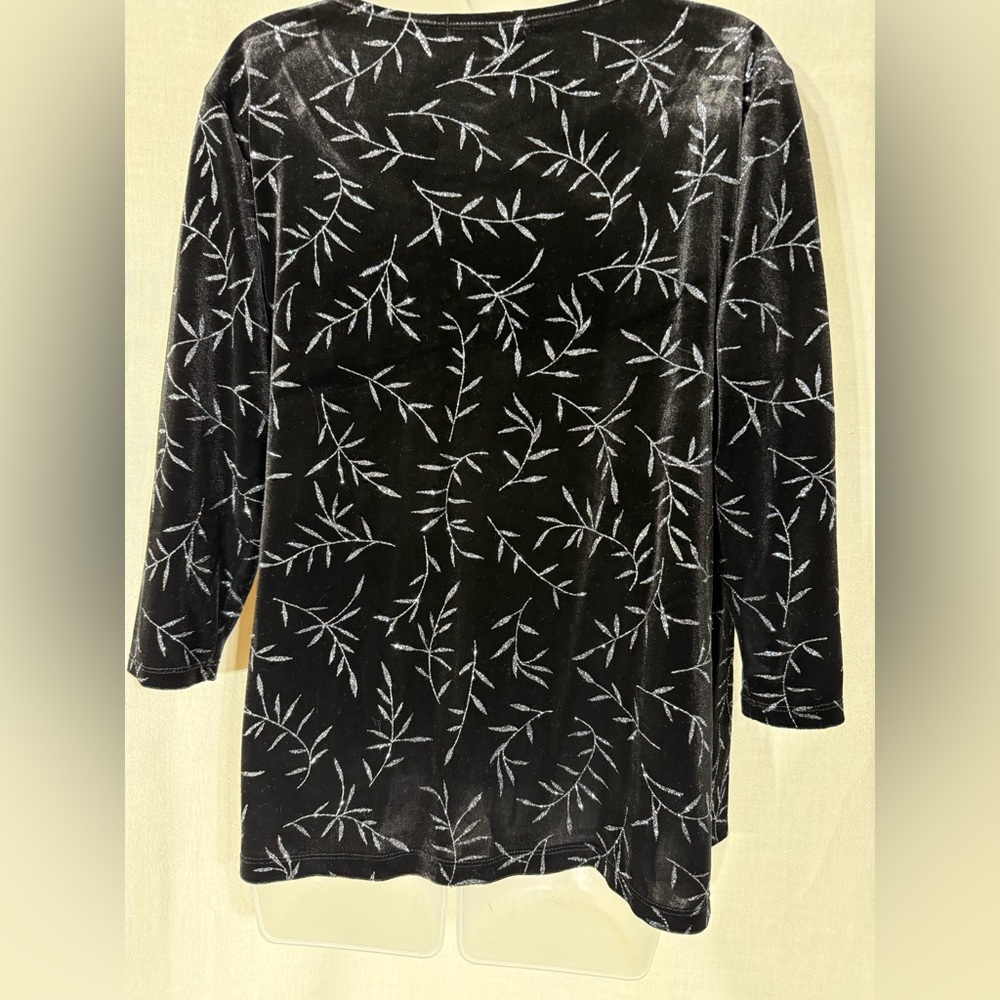 Notations Black And Silver Patterned Blouse - image 5